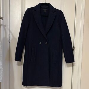 J. Crew Navy Pea Coat with Classic Tailored Design